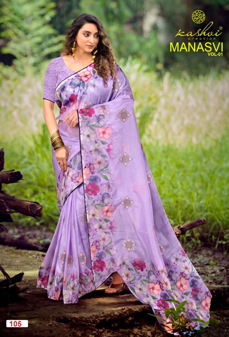 Manasvi Vol 1 By Kashvi Crush Chiffon Saree
